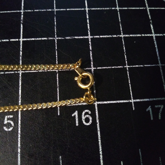 Gold Coloured Necklace, Wheat Pattern Chain with Cubic Zirconia Stone, 1… - Picture 7 of 12